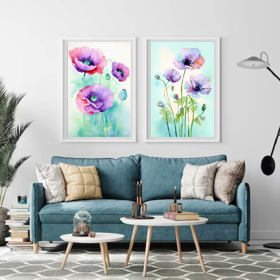 Floral Purple Flower Frame Sets