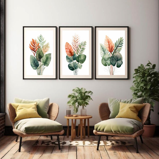 Floral Green And Orange Frame Sets