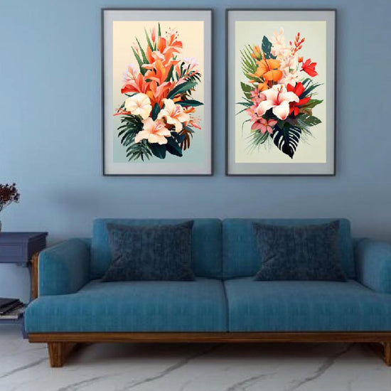 Floral Multi Color Frame Sets